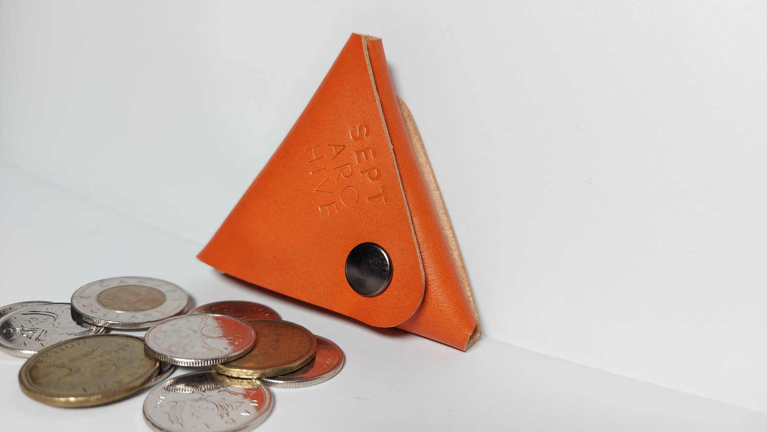 Leather Triangle Coin Pouch