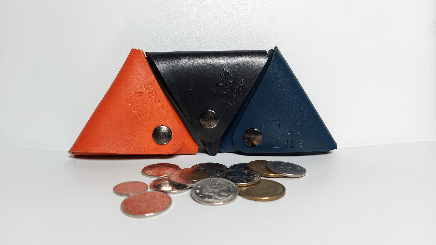 Leather Triangle Coin Pouch