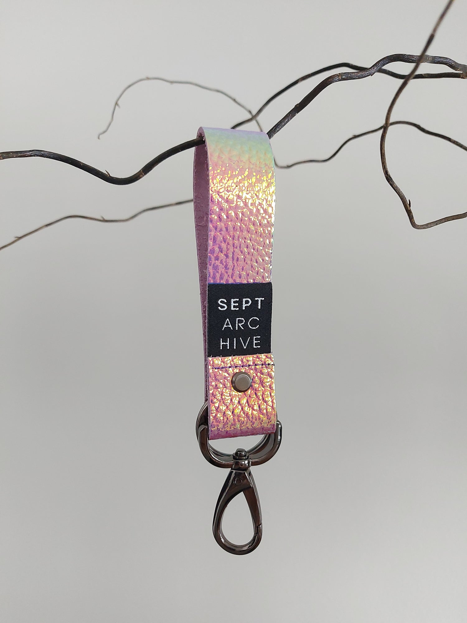 Iridescent Leather Key Chain Limited Edition