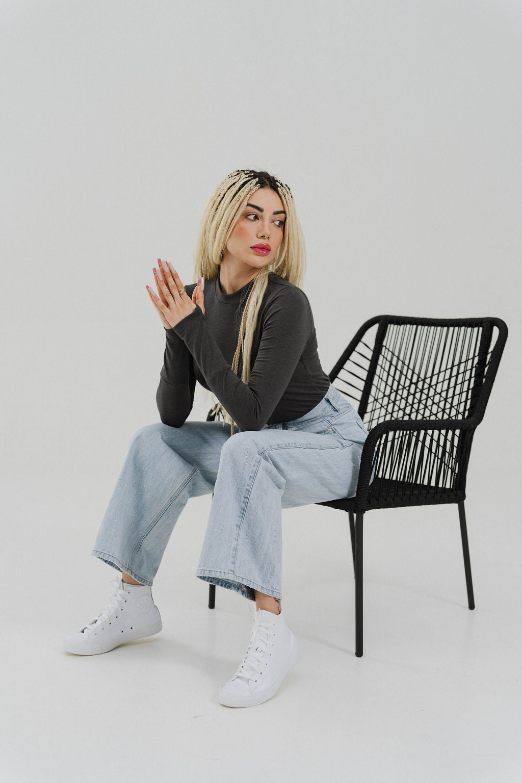 Thumbs up Knit Long Sleeve Shirt