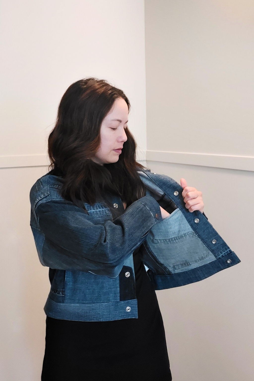 Upcycled denim jacket by September Archive. Photo by Sheila Wong. 