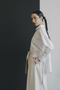 Jellyfish Tailored Shirt by September Archive. White tailored shirt. Photographed by Trevor Brady.